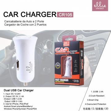 Ellietech CR105 Chargeur Voiture 2 USB 2.4A