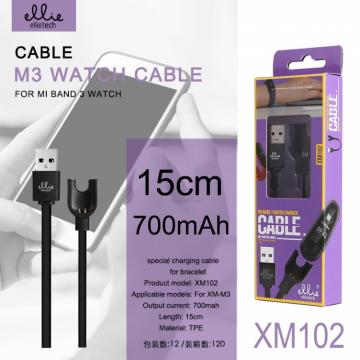 Ellietech XM102 Câble de Charge pour Xiaomi Mi Band 3 Noir