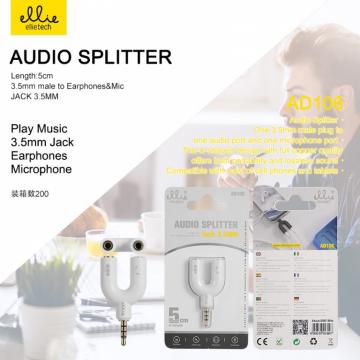 Ellietech AD106 U Forme Casque Audio Kit Splitter Stéréo