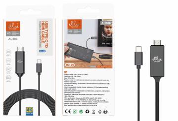 Ellietech AU108 Câble adaptateur HDMI HDTV 4K*2K pour téléphone TYPE-C