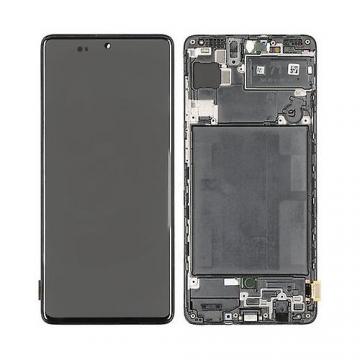 Original Écran Complet Vitre Tactile LCD Châssis Samsung Galaxy A71 (A715F) Service Pack Noir