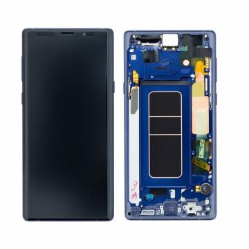 Original Écran Complet Vitre Tactile LCD Châssis Samsung Galaxy Note 9 (N960F) Service Pack Bleu