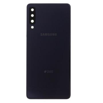 Cache Batterie Avec Lentille et Adhesif Samsung Galaxy A7 2018 (A750F) Noir No Logo