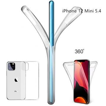 Coque Silicone Double 360 Degrès Transparente pour iPhone iPhone 12 Mini 5.4"