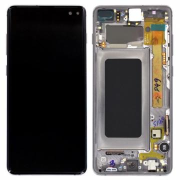 Original Écran Complet Vitre Tactile LCD Châssis Samsung Galaxy S10 Plus/S10+ (G975F) Service Pack Noir