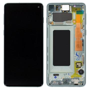 Original Écran Complet Vitre Tactile LCD Châssis Samsung Galaxy S10 (G973F) Service Pack Vert
