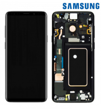 Original Écran Complet Vitre Tactile LCD Châssis AVEC BATT Samsung Galaxy S9 (G960F) Service Pack Noir