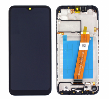 Original Écran Complet Vitre Tactile LCD Châssis Samsung A01 Core 2020 (A013) Noir Service Pack