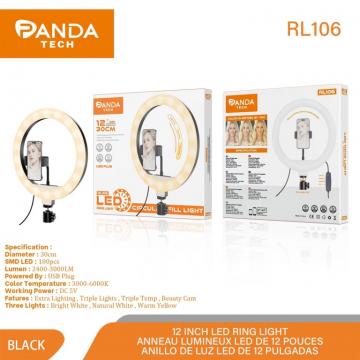 Pandatech RL106 Ring Light sans Trépied 12 Pouce (30cm) avec 3 Modes Anneau Lumineux pour Téléphone Caméra Photo Vidéo TikTok Selfie Portrait Youtube et Maquillage