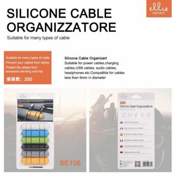 Ellietech SE106 HUB Organisateur de Câbles pour 4 Câbles