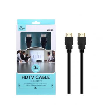 Ellietech AU103 Câble HDTV et HDMI Haute Vitesse 3M Noir