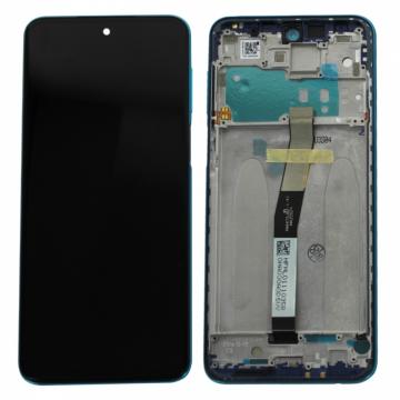 Original Écran Complet Vitre Tactile LCD avec Chassis XIAOMI Redmi Note 9 Pro Service Pack Bleu