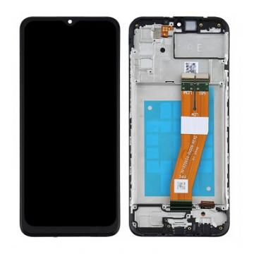 Original Écran Complet Vitre Tactile LCD Châssis SAMSUNG A02S (A025F) / F02S Service Pack Noir