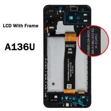 Original Écran Complet Vitre Tactile LCD Châssis SAMSUNG A13 5G 2022 (A136B) Service Pack Noir