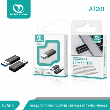 Dynaluna AT201 USB2.0 to Type-C Adapter USB-A Male to Type-C Female