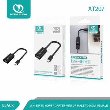Dynaluna AT207 Mini DP to HDMI Adapter Mini DP Male to HDMI Female