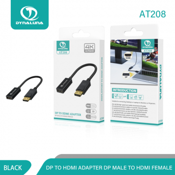 Dynaluna AT208 DP to HDMI Adapter DP Male to HDMI Femal