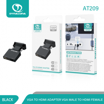 Dynaluna AT209 VGA to HDMI Adapter VGA Male to HDMI Female