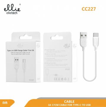 Ellietech CC227 Câble 3A 17 cm pour Type-C vers USB