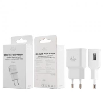 Ellieteche CD404 Chargeur USB 3A QC 3.0 Charge Rapide