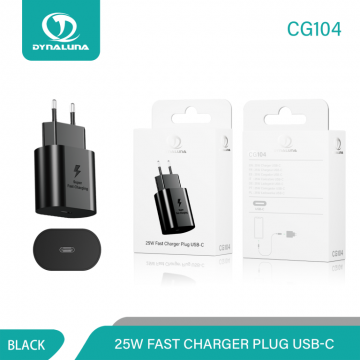 Dynaluna CG104 Chargeur USB-C 25W Charge Rapide Noir