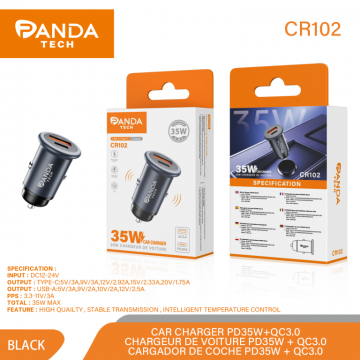 Panda-tech CR102 Chargeur Voiture 2 USB 35W