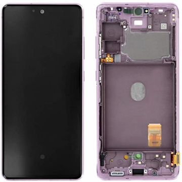 Original Écran Complet Vitre Tactile LCD Châssis Samsung Galaxy S20 FE 2020 4G (G780) / 5G (G781) / S20 Lite(G780F)  Cloud Lavender Service Pack