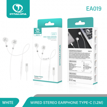 Dynaluna EA019 Stereo Écouteurs pour Type-C Mobile Intra-auriculaires Filaires