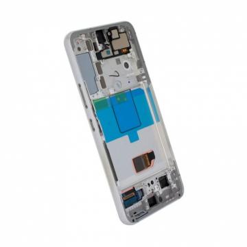 Original Écran Complet Vitre Tactile LCD Châssis Samsung Galaxy S22 Plus 5G 2022 / S22+ 5G (S906B) Service Pack Blanc