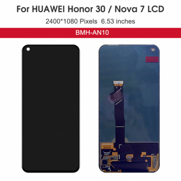 Original Écran Complet Vitre Tactile LCD HUAWEI HONOR 30 / NOVA 7 5G JEF-AN00 JEF-NX9 Noir