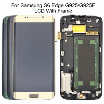 Original Écran Complet Vitre Tactile LCD Châssis Samsung Galaxy S6 Edge (G925F) Doré Service Pack