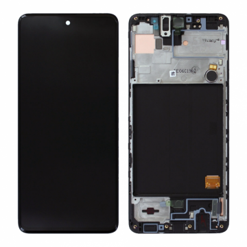 Original Écran Complet Vitre Tactile LCD Châssis Samsung Galaxy A51 (A515F) Service Pack Noir