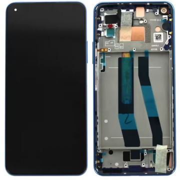 Original Écran Complet Vitre Tactile LCD avec Châssis XIAOMI Mi 11 Lite 4G Service Pack Bleu