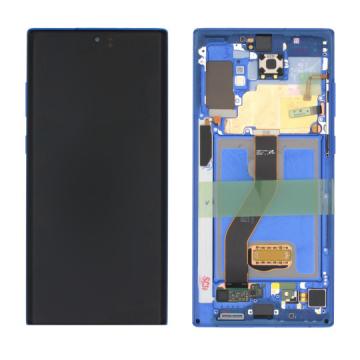 Écran Complet Vitre Tactile LCD SOFT OLED avec chassis Samsung Note 10 (N970) Bleu