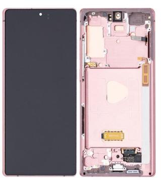 Écran Complet Vitre Tactile LCD SOFT OLED avec chassis Samsung Note 20 (N980/N981) Rose Gold