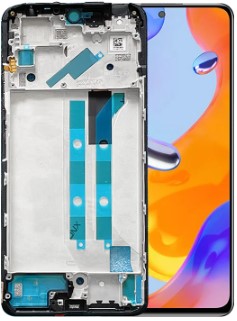 Original Écran Complet Vitre Tactile LCD avec Châssis Xiaomi Redmi Note 11 Pro 4G / Pro 5G Service Pack Noir