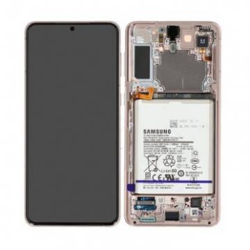 Original Écran Complet Vitre Tactile LCD Châssis Samsung Galaxy S21 Plus 5G 2021 (G996B) Service Pack Gold