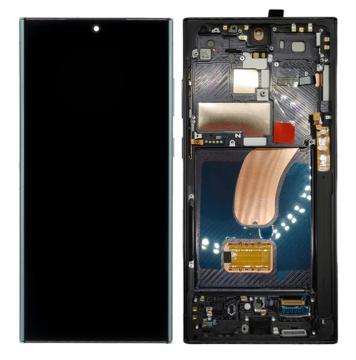 Écran Complet Vitre Tactile LCD SOFT OLED avec chassis Samsung Galaxy S23 Ultra (S918) Noir Compatible pour les Versions Inférieures à Android 15