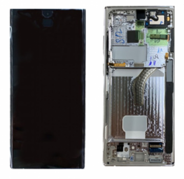 Original Écran Complet Vitre Tactile LCD Châssis Samsung Galaxy S23 Ultra 5G 2023 (S918B) Service Pack Noir