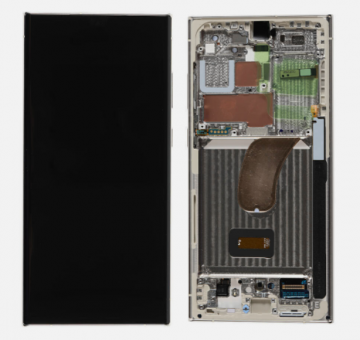 Écran Complet Vitre Tactile LCD SOFT OLED avec chassis Samsung Galaxy S23 Ultra (S918) Beige Compatible pour les Versions Inférieures à Android 15