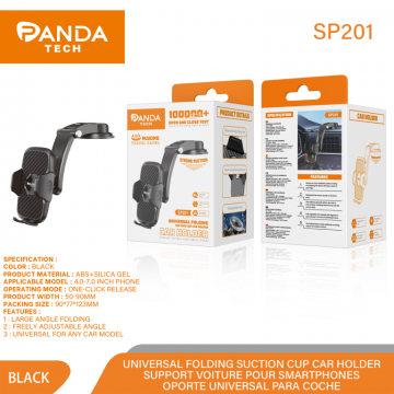Panda-tech SP201 Support Fixation par Ventouse et Rotatif 360° Noir