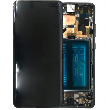 Original Écran Complet Vitre Tactile LCD Châssis Samsung Galaxy S10 5G (G977B) Noir Service Pack