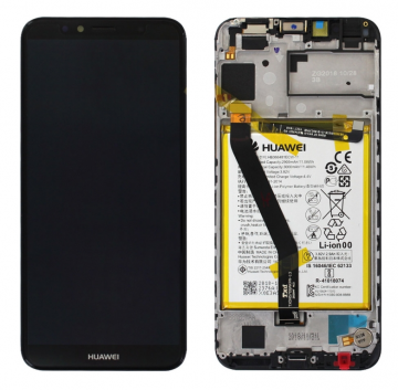 Original Écran Complet Châssis + Batterie Vitre Tactile LCD HUAWEI Y6 2018/ Honor 7A Service Pack Noir