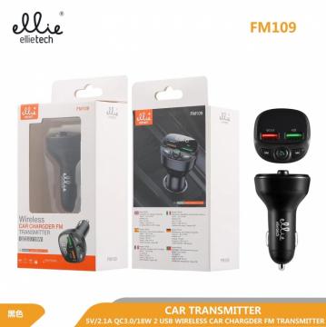 Ellietech FM109 Transmetteur de voiture 18W USB QC3.0 2 USB Chargeur de voiture sans fil