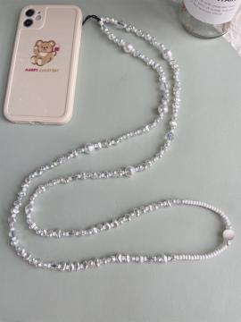 Chaîne de téléphone portable avec perles Blanc Longue UNIVERSAL CL80