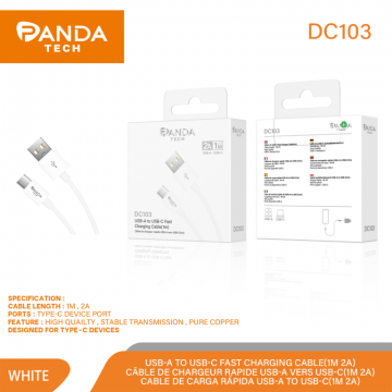 Panda-tech DC103 Câble de données USB Type-C 1M Charge Rapide