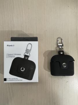 Coque pour Airpods 3 Couleur, Imprimé cuir avec Porte-clés