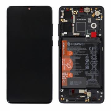 Original Écran Complet Vitre Tactile LCD Châssis + Batterie HUAWEI P30 Service Pack Noir (Midnight Black)