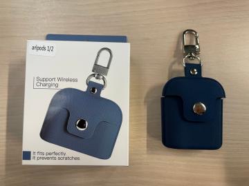 Coque pour Airpods 1 / 2 Couleur, Imprimé cuir avec Porte-clés