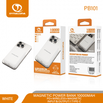 Dynaluna PB101 Power Bank Magnetic 10000mAh Output 1USB + 1PD Input Type-C Phones